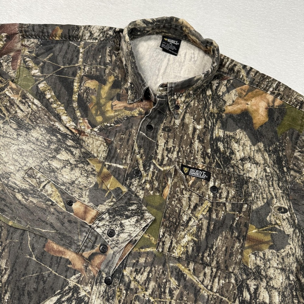 Scent Shield Shirt Mens XL Camouflage Mossy‎ Oak Break-Up Hunting Button Down